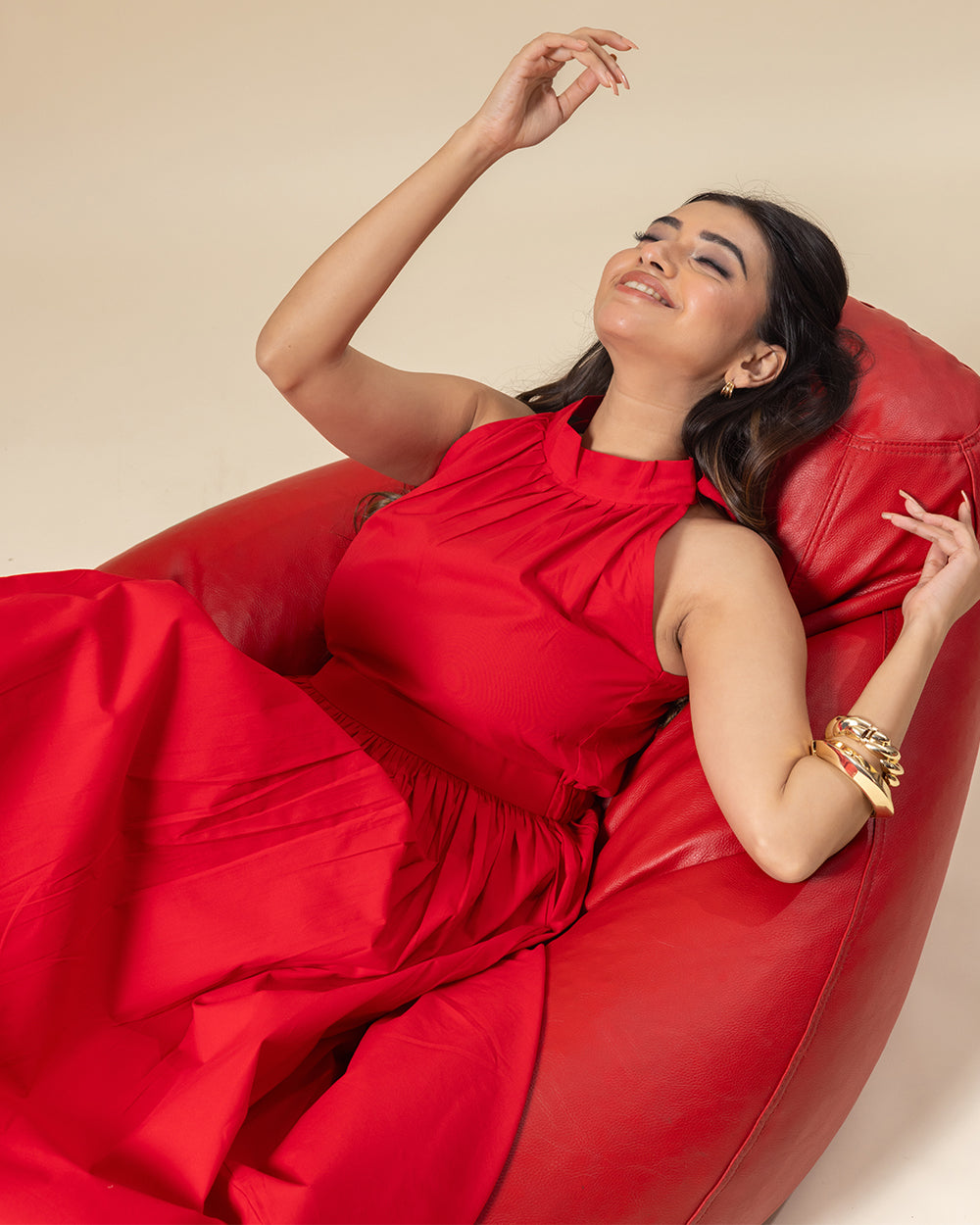 Red Zing Halter Dress