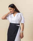 Monochrome Glow Midi Dress