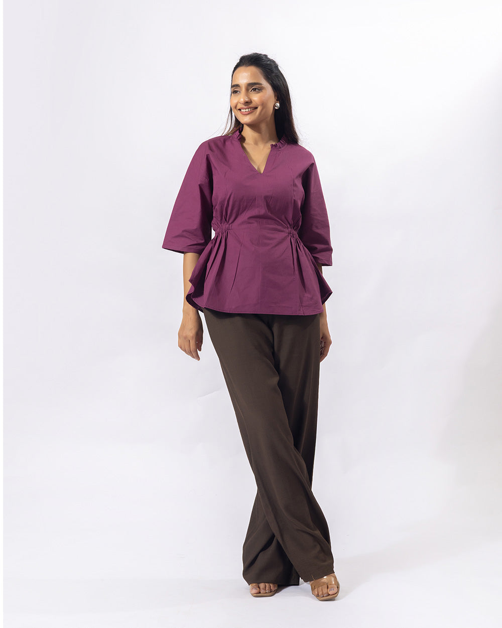 Magenta Spark Ruffle Top