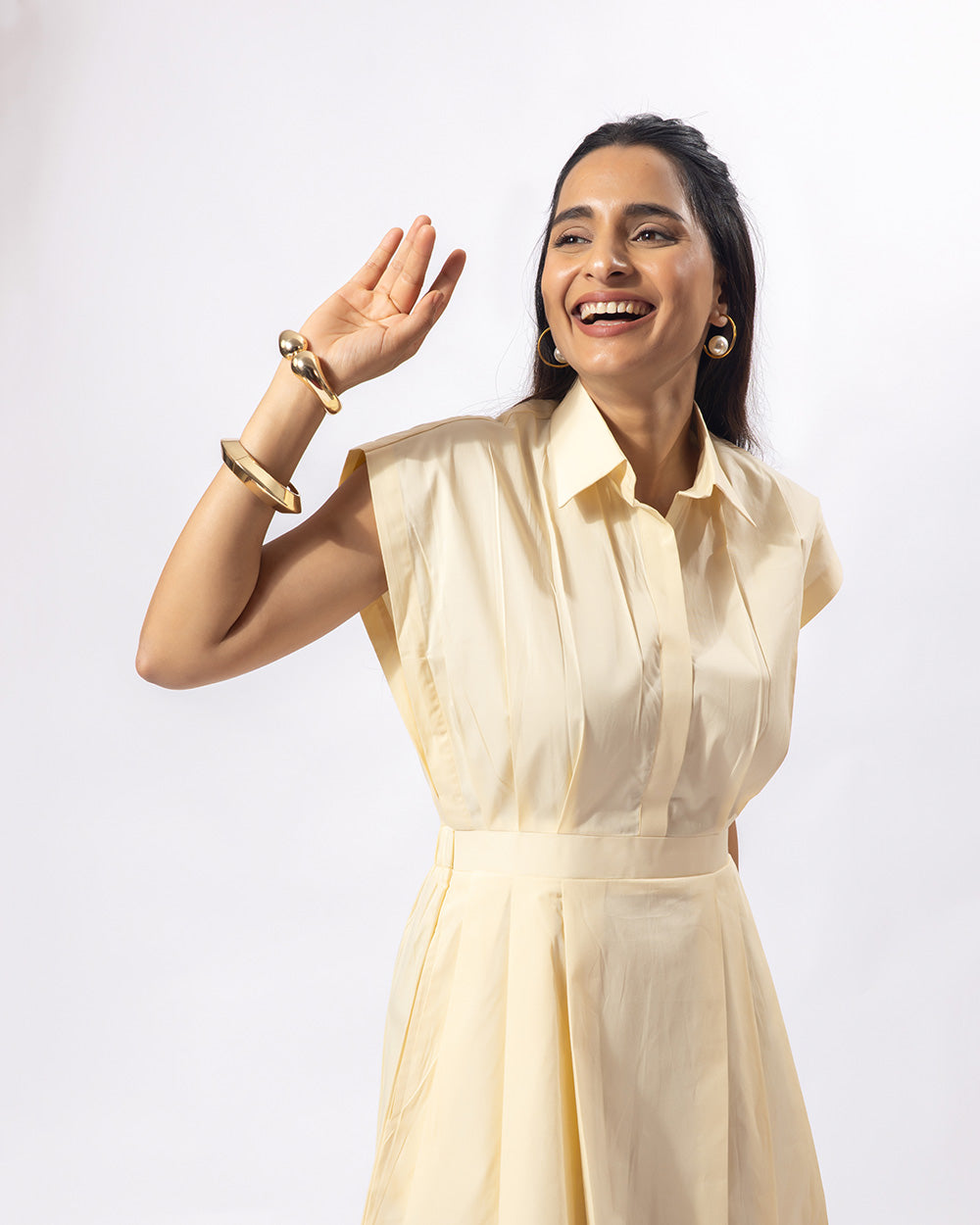 Cream Everyday Midi Dress