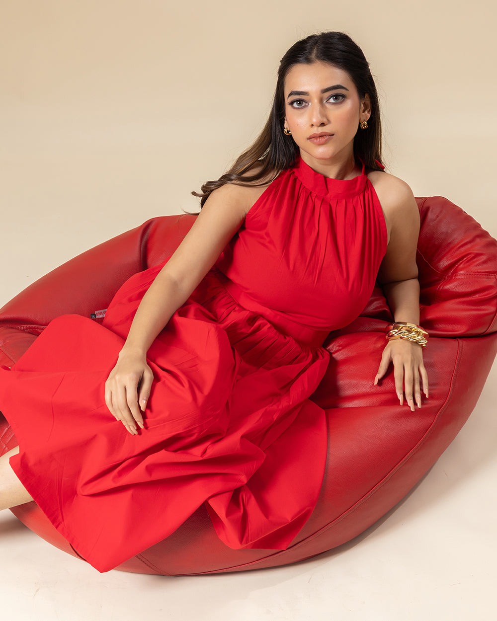 Red Zing Halter Dress