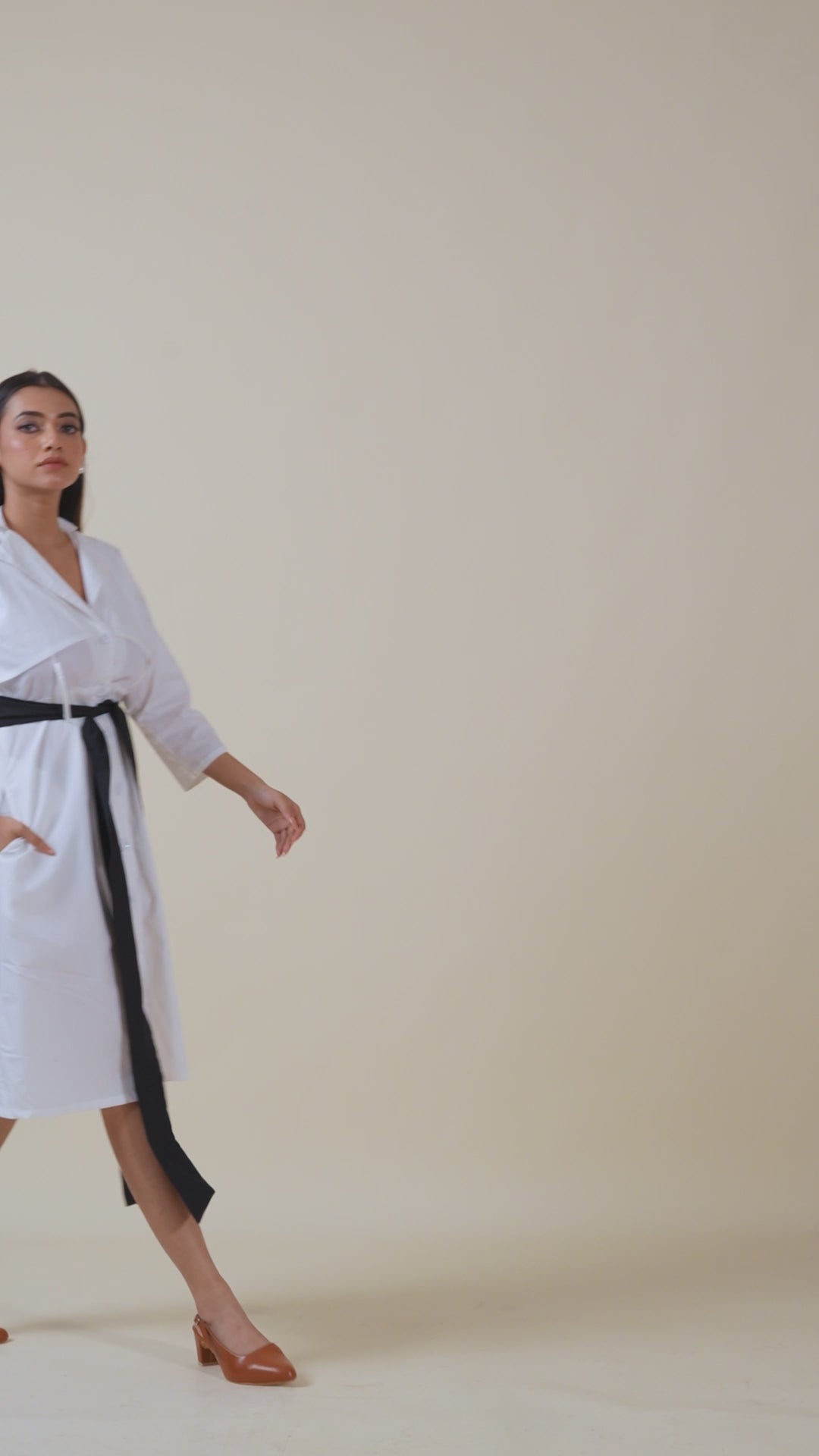 White Lapel City Dress