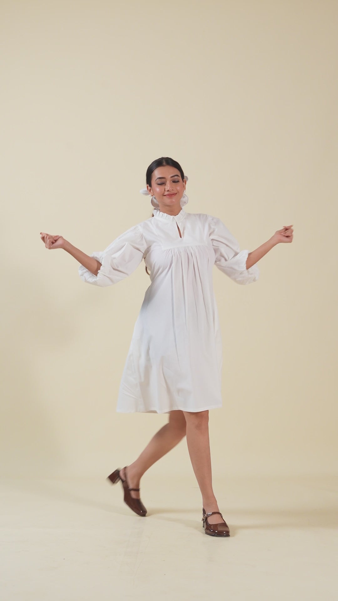 Vanilla Puff Mini Dress