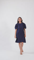 Navy Sleek Knee Dress
