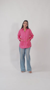 Rosé Swag Cotton Shirt