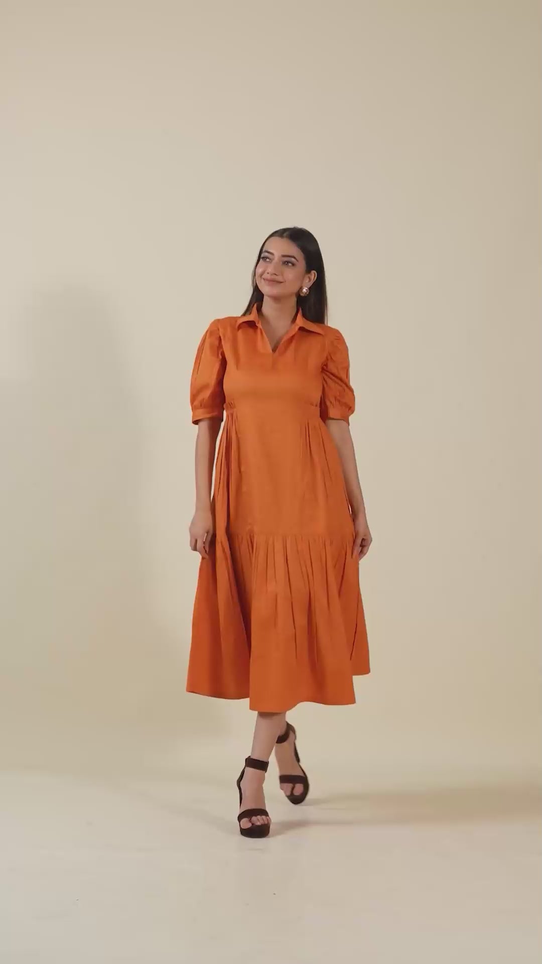 Rust Grace Midi Dress