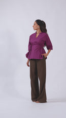 Magenta Spark Ruffle Top