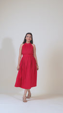 Red Zing Halter Dress