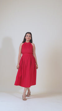 Red Zing Halter Dress