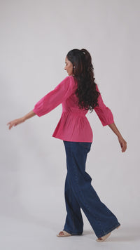 Pink Pop Overlap Top