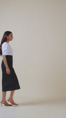 Monochrome Glow Midi Dress