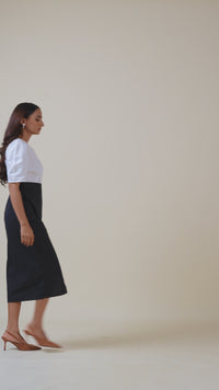 Monochrome Glow Midi Dress